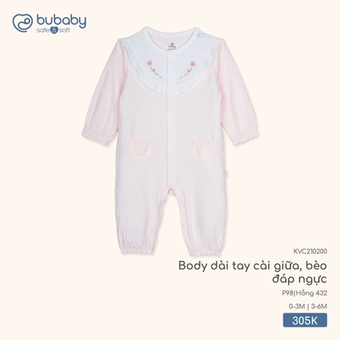 BU - Body dài tay cài giữa, bèo đáp ngực - KVC210200 - Hồng 432 - 3-6M - SS26.T1B