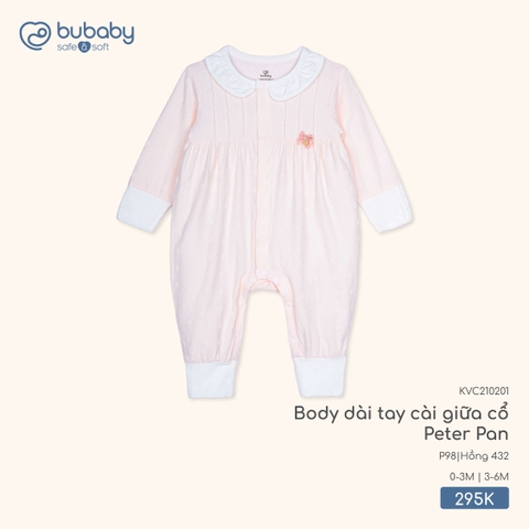 BU - Body dài tay cài giữa cổ Peter Pan - KVC210201 - Hồng 432 - 3-6M - SS26.T1B