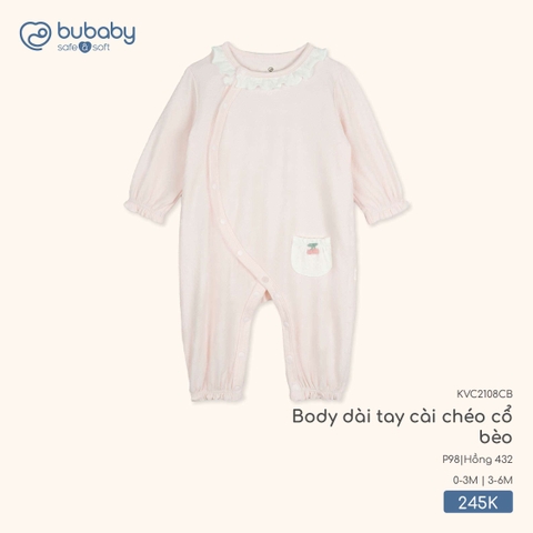 BU - Body dài tay cài chéo cổ bèo - KVC2108CB - Hồng 432 - 0-3M - SS25.T11A
