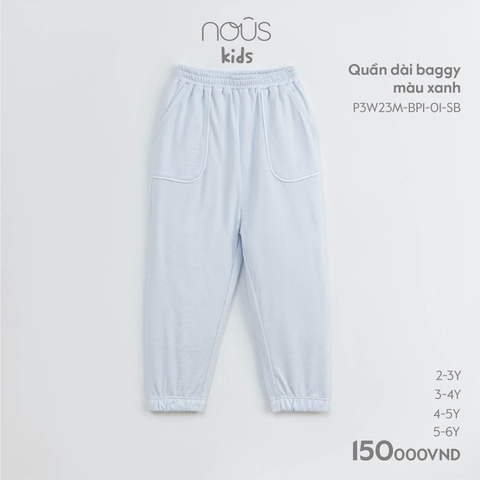 NOUS S30 - Quần dài baggy màu xanh - 3-4Y - SS25.NP