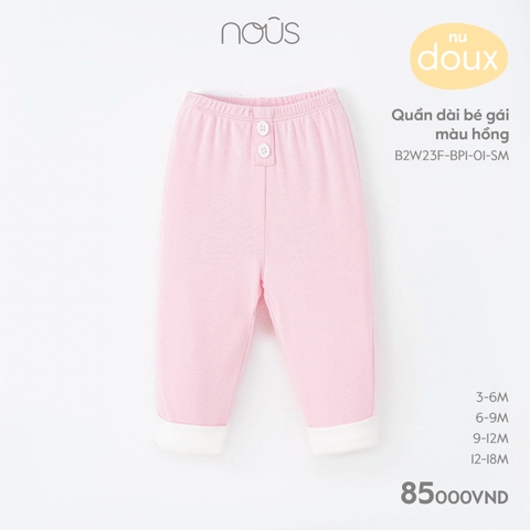 NOUS - Quần dài bé gái màu hồng - Nu Doux - 3M - ZTD