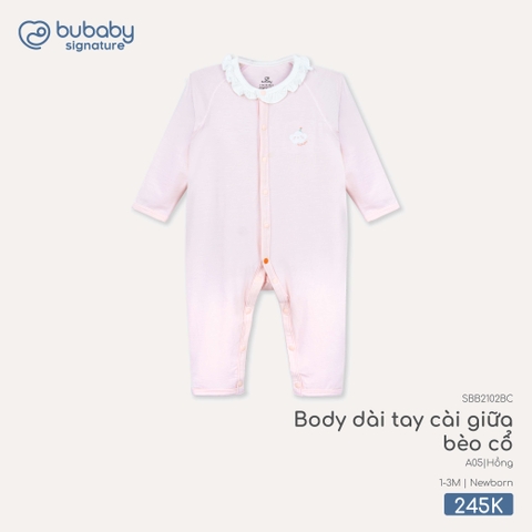 BU - Body dài tay cài giữa bèo cổ - SBB2102BC - Hồng - Newborn - SS26.T4C
