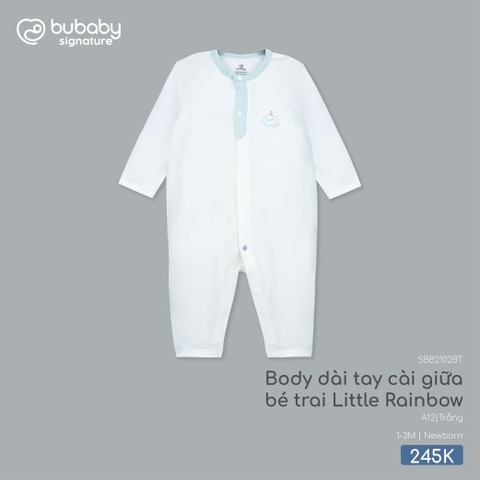 BU - Body dài tay cài giữa bé trai Little Rainbow - SBB2102BT - Trắng - Newborn - SS26.T4C