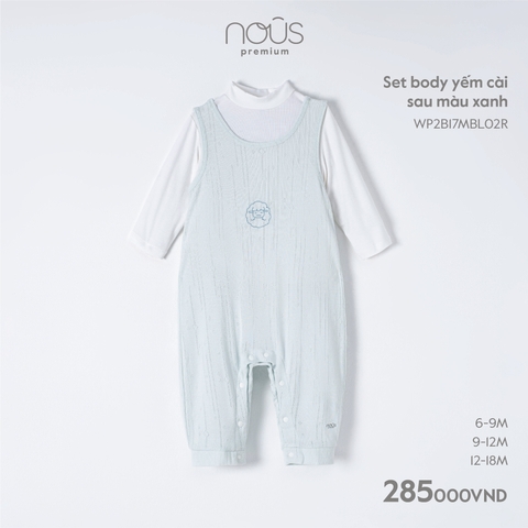 NOUS - Set body yếm cài sau màu xanh - Nu Pre - 6M - SS23.10 - ZTD