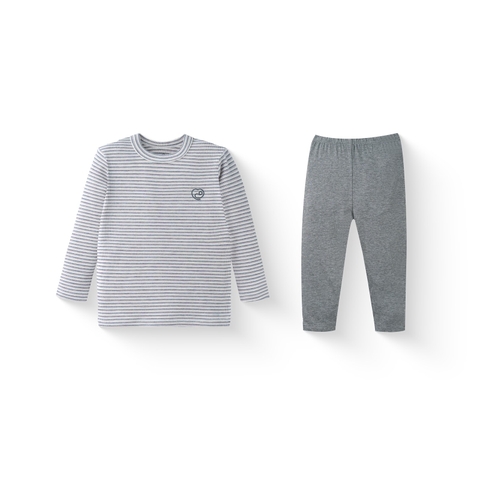 BU - Bộ dài tay cổ tròn, quần legging - SVC110402 - Kẻ ghi+ghi - 3-4Y - SS26.T8B