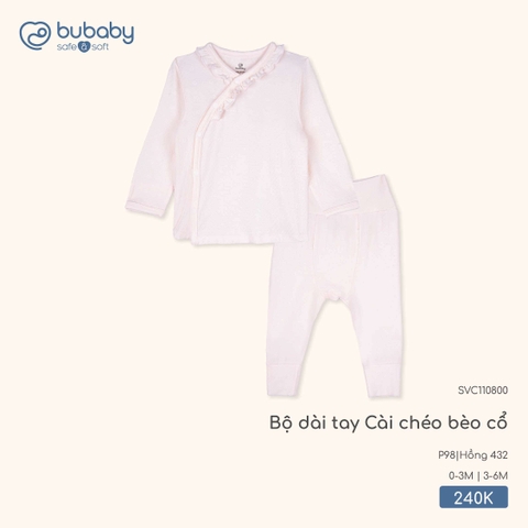 BU S10 - Bộ dài tay Cài chéo bèo cổ - SVC110800 - Hồng 432 - 0-3M - SS25.T11A
