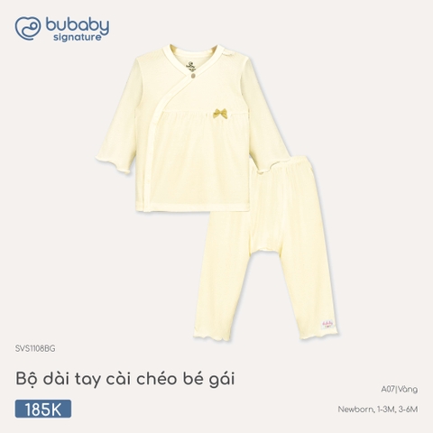 BU - Bộ dài tay cài chéo bé gái - SVS1108BG - Vàng - 3-6M - SS26.T4C