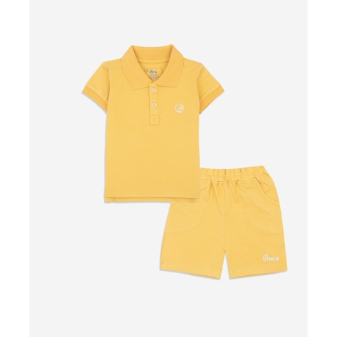 BU S20 - Bộ ngắn tay cổ Polo Ponie - BPN130305 - Vàng - 12-18M - SS25.BP
