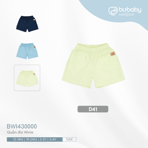 BU - Quần đùi Winie - Vải gió - D41|Vàng bơ - 18M - BWI430000 - 12/18M