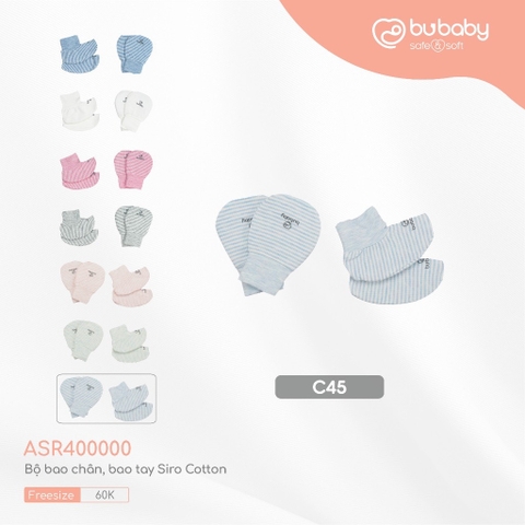 BU - Bộ bao chân, bao tay - Free size - kẻ blue nhạt - ASR400000.FREC45 ZT1