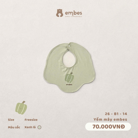 EMBES - Yếm mây embes - 26-B1-14 - Xanh Lá - FREESIZE