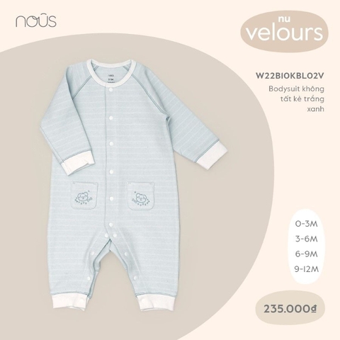 NOUS - body không tất kẻ trắng xanh - . - 0-3M - body không tất kẻ trắng xanh - . - 0-3M
