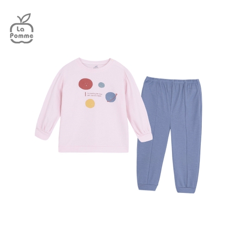 LP Z49 - Bộ dài tay La Pomme Hành tinh sắc màu - Hồng sắc màu - 9-12M - SS25.NP