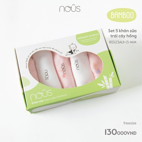 NOUS - Set 5 khăn sữa trái cây hồng - . - FS