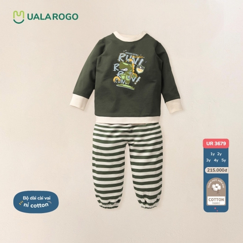 UR - Bộ cài vai nỉ cotton - 3679 - Xanh Rêu - 1Y