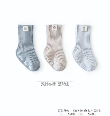 DL - Set 3 tất 75k Xanh Be - 6-12M