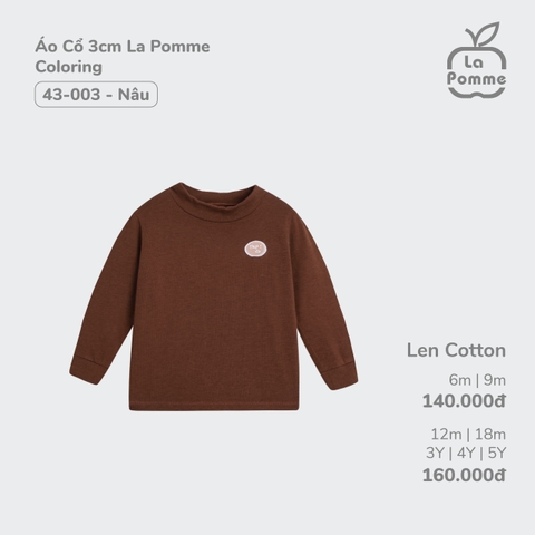 LP S40 - Áo Cổ 3cm La Pomme Coloring - Nâu Coloring - 6-9M - SS25.NP