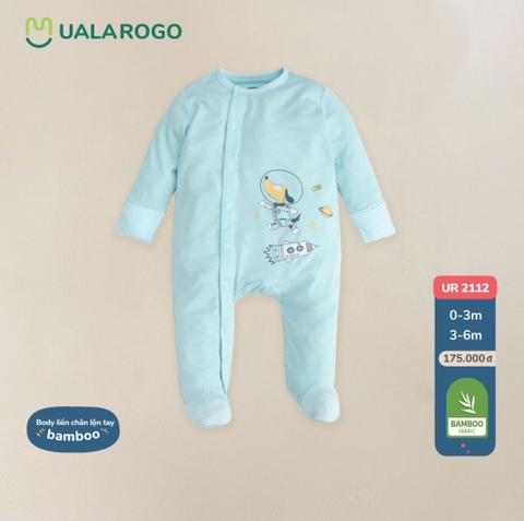 UR - Body liền chân lộn tay Bamboo - 2112 - Xanh - 0M