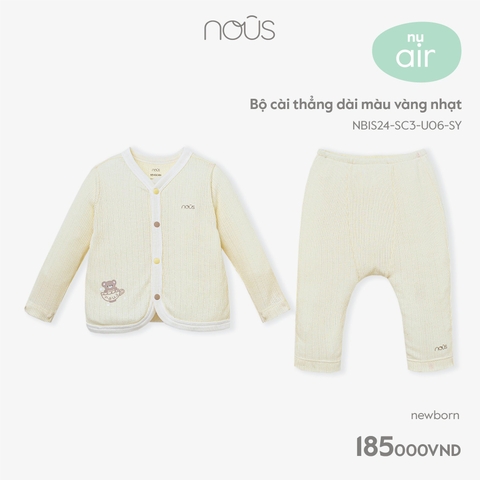NOUS - Bộ cài thẳng dài màu vàng nhạt  - Nu Air - NB - SS24.T1A - Bộ cài thẳng dài màu vàng nhạt - .i màu vàng nhạt - Newborn