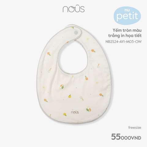 NOUS - Yếm tròn màu trắng in họa tiết - |u trắng in họa tiết - FS - Yếm tròn màu trắng in họa tiết - |u trắng in họa tiết - FS