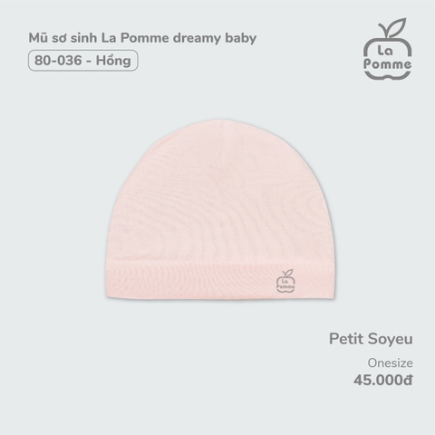 LP - Mũ sơ sinh La Pomme Dreamy Baby - Hồng - SS24.T2A - Mũ sơ sinh La Pomme Dreamy Baby - Hồng DB - FS
