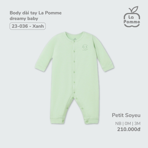 LP - Body Dài Tay La Pomme Dreamy Baby - Xanh DB - 0-3M - SS24.T2A