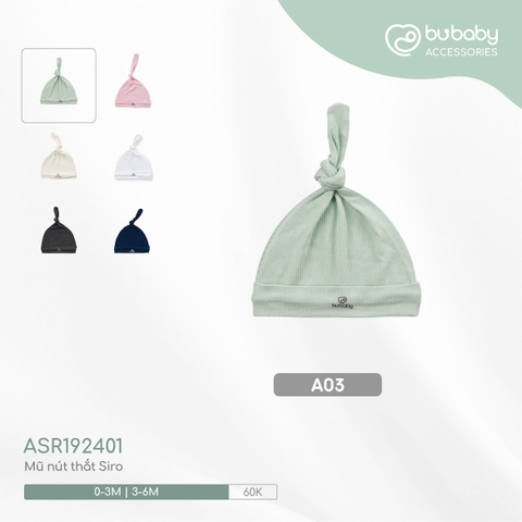 BU ĐÂY - Mũ nút thắt Siro - Xanh matcha - 3-6M