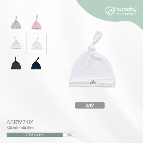 BU - Mũ nút thắt Siro - A12|Trắng - Siro - 0 - ASR192401 - SS24.T3A