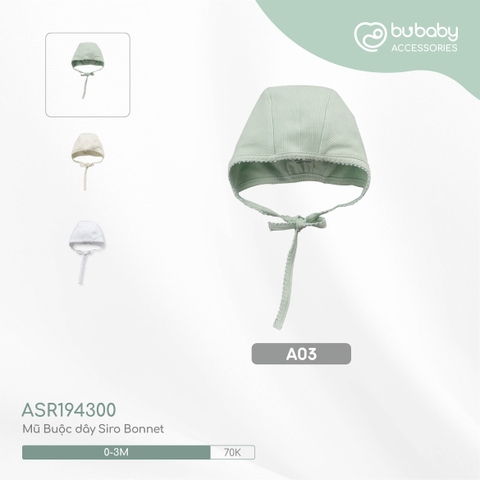 BU - Mũ Buộc dây Siro Bonnet - A03|Xanh matcha - Siro - 0 - 3M - ASR194300 - SS24.T3A - 0/3M