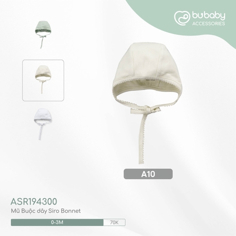 BU - Mũ Buộc dây Siro Bonnet - A10|Be - Siro - 0 - 3M - ASR194300 - SS24.T3A - 0/3M