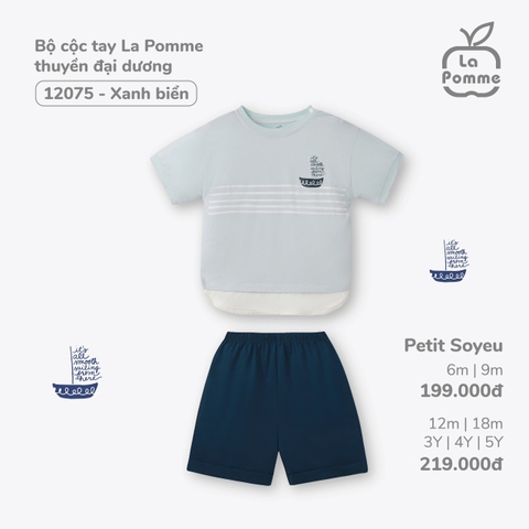 LP - Bộ cộc tay La Pomme thuyền đại dương - 9M Xanh biển - SS24.T3A