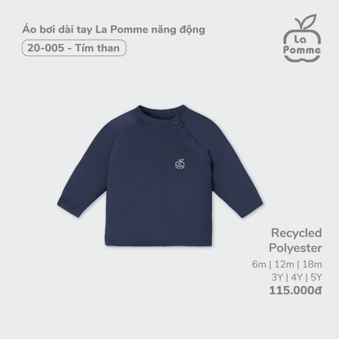 LP S20 - Áo bơi dài tay La Pomme năng động - Tím than năng động - 6-9M - SS24.T3B