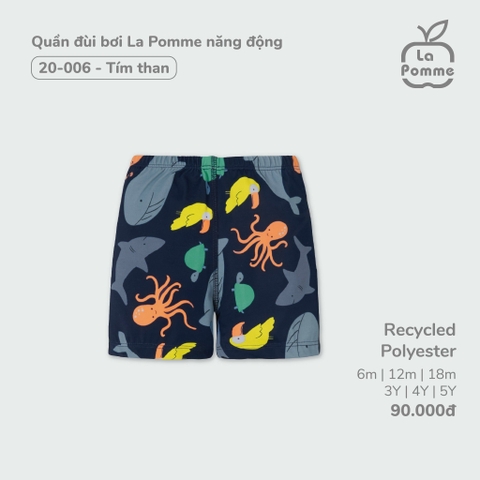 LP - Quần đùi bơi La Pomme năng động - Tím than - 6-9M - SS24.T3B