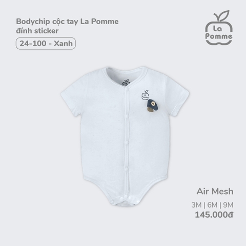 LP - Body chip cộc tay La Pomme đính sticker - Xanh - SS24.T4A