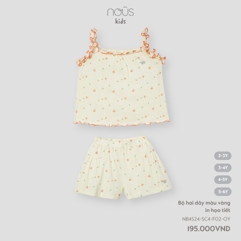 NOUS - Bộ hai dây màu vàng in họa tiết 4Y - SS24.T4A - Bộ hai dây màu vàng in họa tiết - .àng in họa tiết - 4-5Y