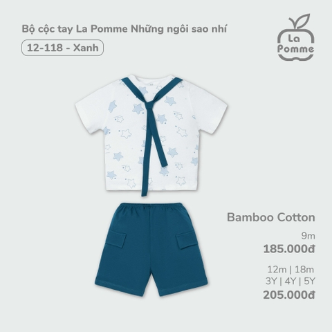 LP S20 - Bộ cộc tay La Pomme Những ngôi sao nhí - Xanh (Tím than) - 4-5Y - SS24.T4B
