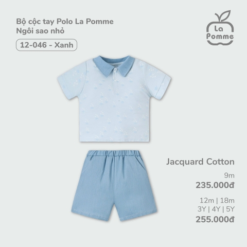 LP - Bộ cộc tay Polo La Pomme Ngôi sao nhỏ - 9M Xanh SS24.T4B