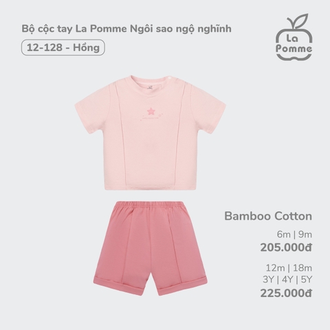 LP - Bộ cộc tay La Pomme Ngôi sao ngộ nghĩnh - 3Y Hồng SS24.T4B