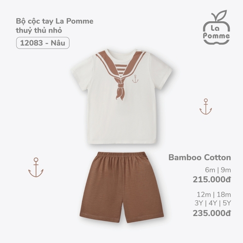 LP - Bộ cộc tay La Pomme thủy thủ nhỏ - 9M Nâu SS24.T4B