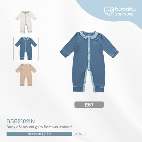 BU - Body dài tay cài giữa Bambus Iconic 2 BBB2102IN - Xanh đậm - Blue - Newborn - SS24.T5A