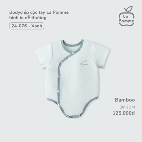 LP - Body chip cộc tay La Pomme hình in dễ thương - Xanh - SS24.T5A