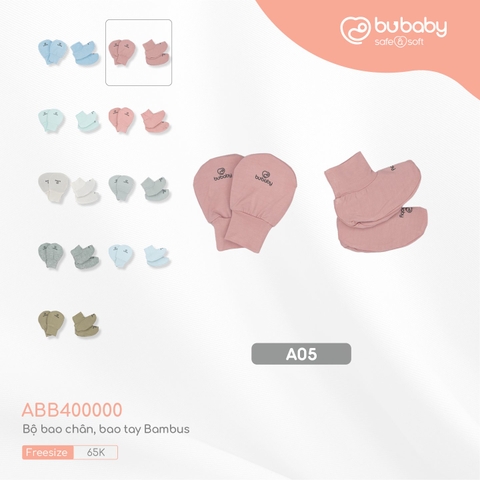 BU - Bộ bao chân, bao tay Bambus - Free size - Hồng - ABB400000.FREA05