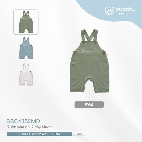 BU ĐÂY - Quần yếm đùi 2 dây Muda - Xanh Olive - 3-6M