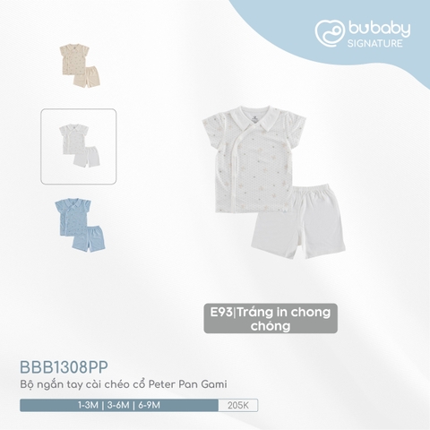 BU - Bộ ngắn tay cài chéo cổ Peter Pan Gami - E93|Trắng in chong chóng - BBB1308PP - 1- - SS24.T7A