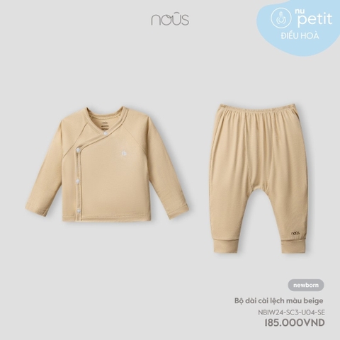 NOUS - Bộ dài cài lệch màu beige - Nu Petit - NB - SS24.T7A