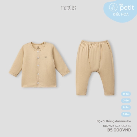 NOUS - Bộ cài thẳng dài màu be - Nu Petit - 0M - SS24.T7A