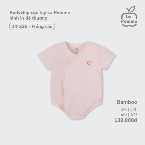 LP - Body chip cộc tay La Pomme hình in dễ thương - 0M Hồng (Cáo) - SS24.T7A
