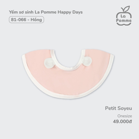 LP - Yếm sơ sinh La Pomme Happy Days - Hồng - SS24.T7A
