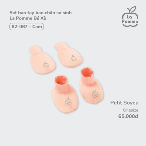 LP - Set bao tay bao chân sơ sinh La Pomme Bé Xù - Hồng - SS24.T7A