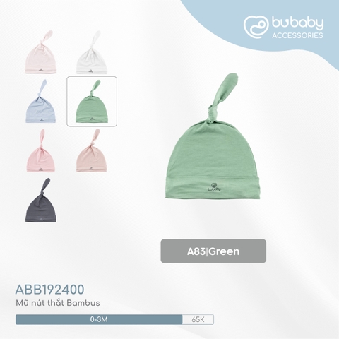 BU - Mũ nút thắt Bambus - Green - 0-3M - SS24.T8A